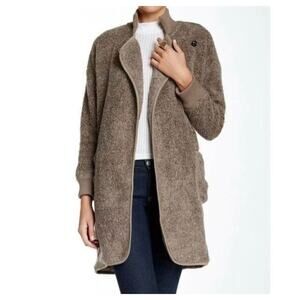 Plenty by Tracy Reese Taupe Sherpa Wool Blend Mohair Jacket Coat Sz P/S